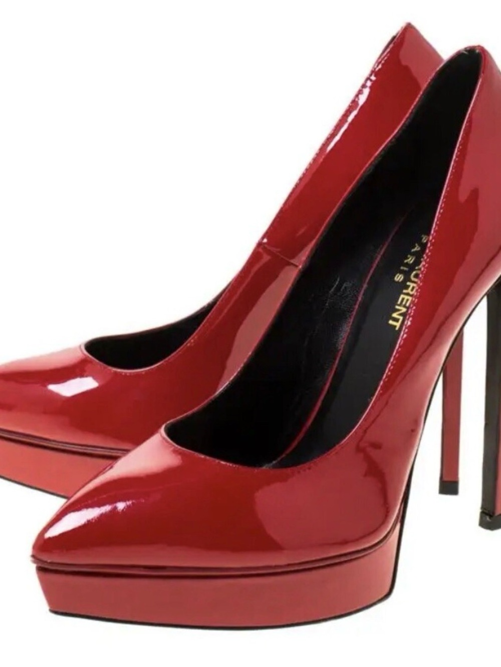 Saint Laurent Janis Platform Stiletto Heels Red Leather EU 38 / US 7 - 7.5